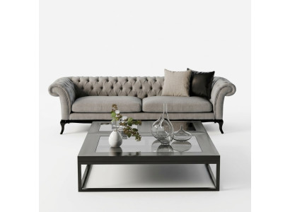 Moderne driezits bank, ontwerp schoonheid, comfort