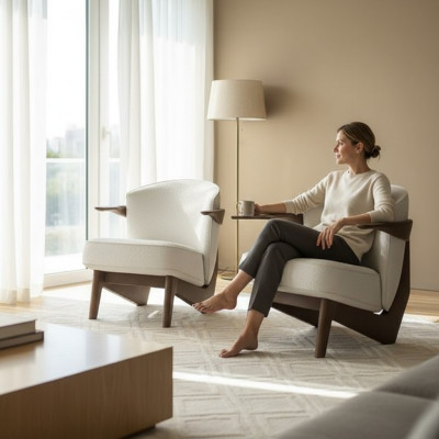 Moderne designstoel Lusso, zacht, zonder overmatige decoratie