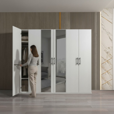Moderne witte opbergkast van 254 cm