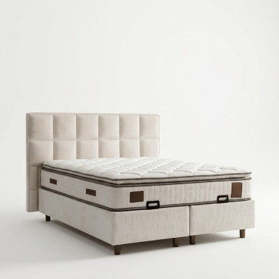Elegante bed met stoffen matras