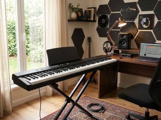 Draagbare digitale piano met 88 toetsen: Bluetooth, app-verbinding en microfoonverbinding