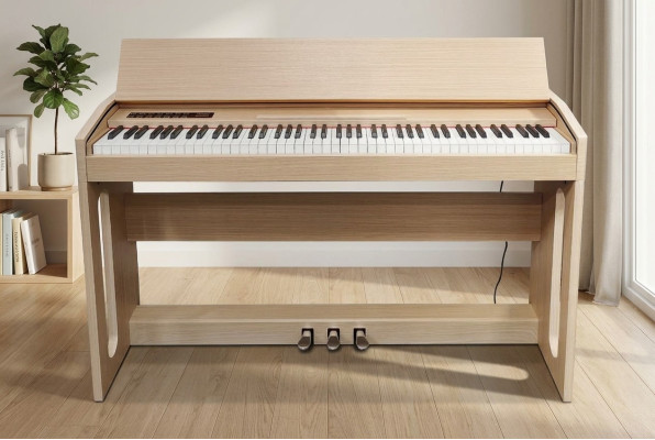 Digitale piano voor thuisgebruik 130 cm lichtbruin
