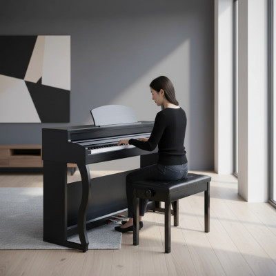 Zwarte glanzende digitale piano voor thuis