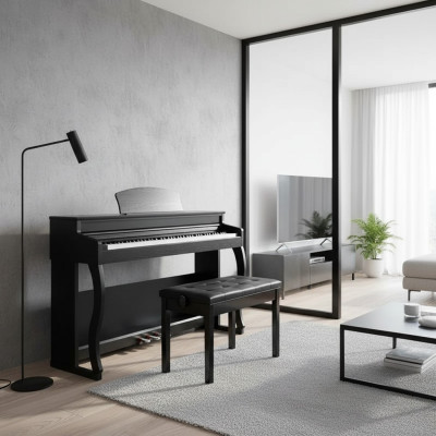 Zwarte glanzende digitale piano voor thuis