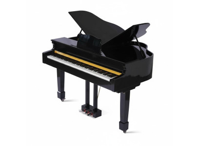 Glanzende zwarte piano