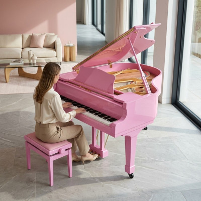 Glanzende digitale piano in roze