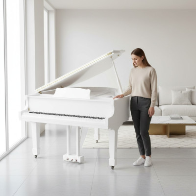 Glanzende zwarte piano
