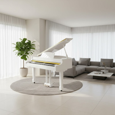 Glanzend witte piano