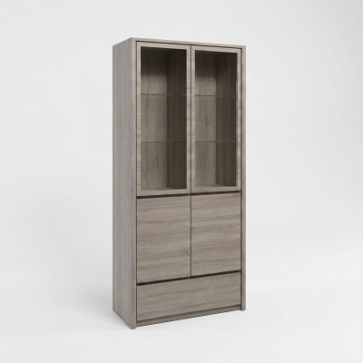 Keuken met lade en glazen planken