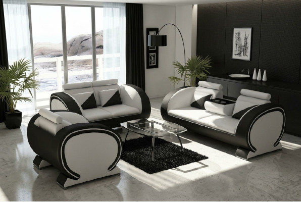 Leren bank Bank met bargedeelte Designer zithoek Bank Bank 3-zits Relaxbank
