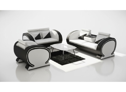 Leren bank Bank met bargedeelte Designer zithoek Bank Bank 3-zits Relaxbank