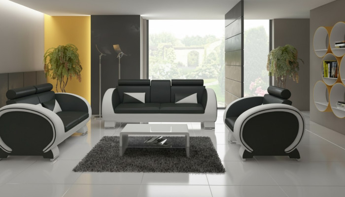 LEDERBANK LEDERBANK DESIGNBANK GARNITUUR 3+1 BANK BEKLEDING BANK SOFA
