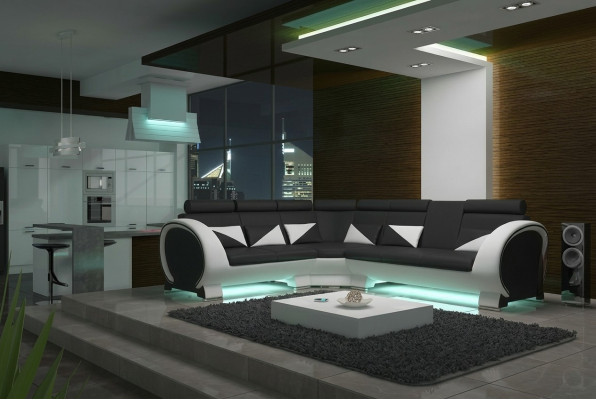 ECKSOFA HOEKCOUCH ONTWERP *KLEURKEUZE* BANK LEDER BANKSTEL LEDEREN BANKSTEL