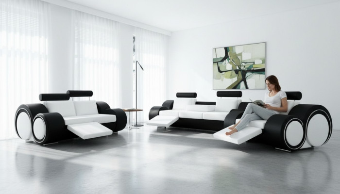 LEDERSOFA 321 BANKSTEL ZITTER RELAX BEKLEDING BANK COUCH BANKSTEL