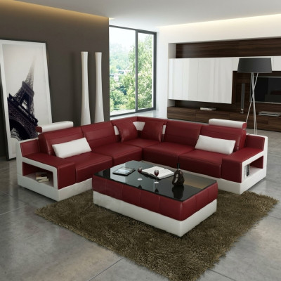 Leren bank hoekbank design bank slaapfunctie set woonlandschap stoffering nieuw Leerbank hoekbank designbank slaapfunctie set woonlandschap bekleding nieuw