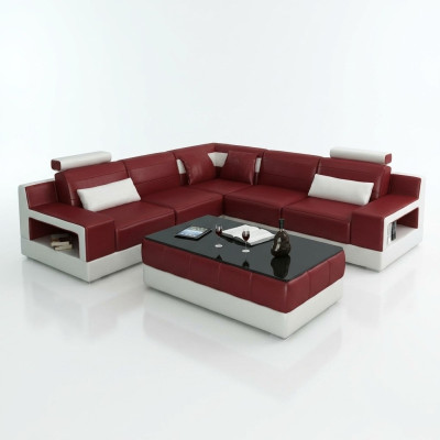 Leren bank hoekbank design bank slaapfunctie set woonlandschap stoffering nieuw Leerbank hoekbank designbank slaapfunctie set woonlandschap bekleding nieuw