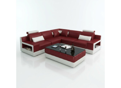 Leren bank hoekbank design bank slaapfunctie set woonlandschap stoffering nieuw Leerbank hoekbank designbank slaapfunctie set woonlandschap bekleding nieuw