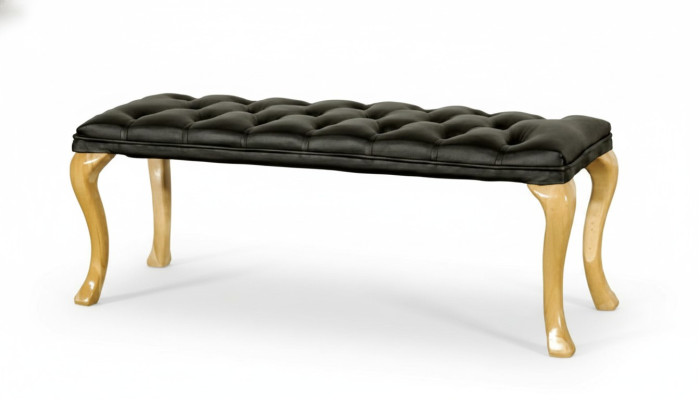 Chaise Longue Chesterfield Ligstoel Zitkruk Leer Textiel 50x50x45 /120x40x45
