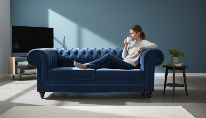 Chesterfield Textiel Bankstel Leren Stof Bank 3-zits Bankstel Lederen Bank NIEUW