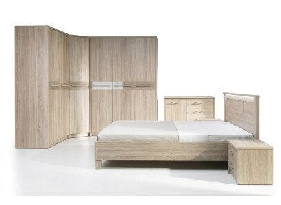 Compleet bed kledingkast slaapkamer set kast bed commode - Cremona 3