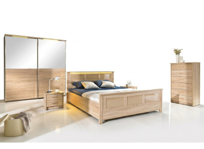 Slaapkamer houten meubelset compleet bed kast commode nachtkastje Cremona2