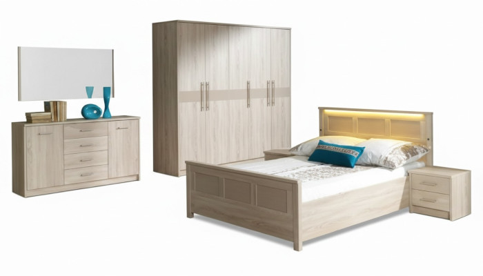 Slaapkamermeubels Inrichting Bed Kledingkast Commode Compleet set Commode