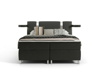 Boxspringbed Hotel Beds Upholstered Leather Bed incl. Mattress & Visco Leather Bed