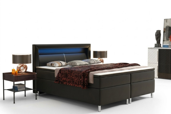Boxspringbed Box Hotel Bed met Visco & Matras Lederen bed Bedden Tweepersoonsbed