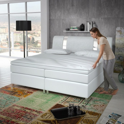 Boxspringbed Box Hotel Bed met Visco & Matras Leren Bed Bedden Tweepersoonsbed