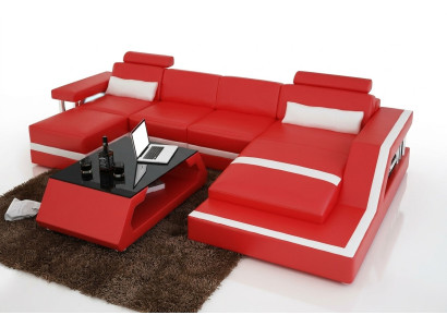 Designer hoekbank bank woonlandschap Big Moderne leren bank Hamburg III