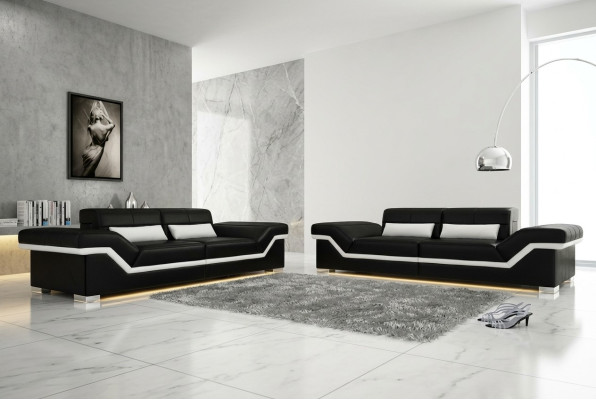 LEDEREN BANK GROTE BANK 3+3 DESIGNBANK BEKLEED LEDEREN SET BANKSTEL NIEUW