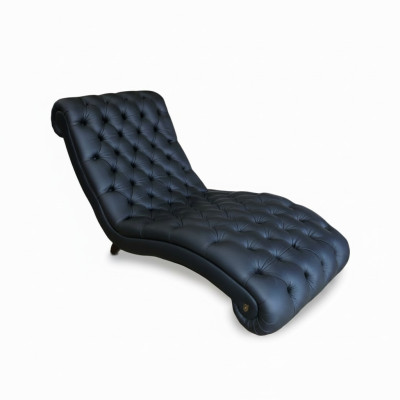 Chesterfield ligstoel chaise longue bank bank leren bank vintage kristal NIEUW