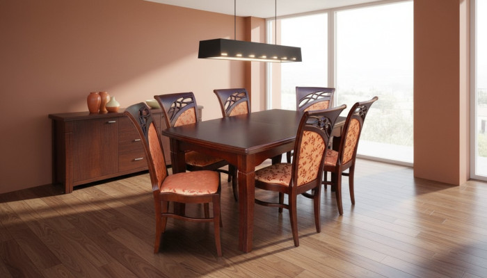 Eettafel + 6 stoelen eetkamer set eetgroep groepstafel tafel tafels nieuw