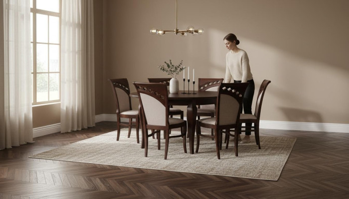 Eettafel + 8 stoelen Eetkamerset Eetgroep Ronde Ronde Tafel Nieuwe Tafels
