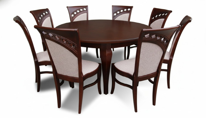Eettafel + 8 stoelen Eetkamerset Eetgroep Ronde Ronde Tafel Nieuwe Tafels