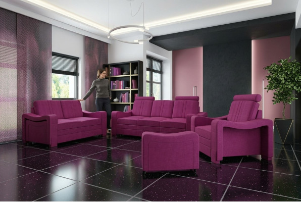 Sofa-set Textiel bekledde bank Bankstel Stoffenbank 3+2+1 woonlandschap