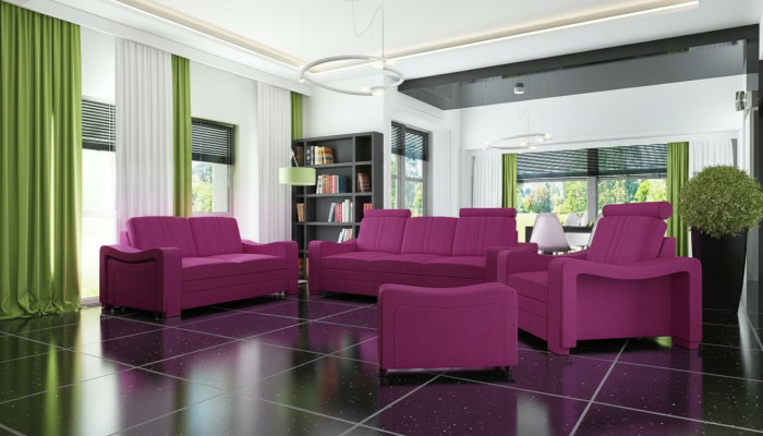 Sofa-set Textiel bekledde bank Bankstel Stoffenbank 3+2+1 woonlandschap