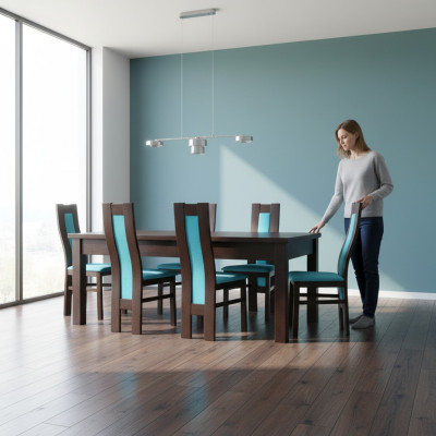 Eettafel + 6 stoelen Eetkamerstoel set Eetgroep Moderne tafel Tafels Nieuw