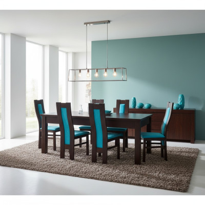 Eettafel + 6 stoelen Eetkamerstoel set Eetgroep Moderne tafel Tafels Nieuw