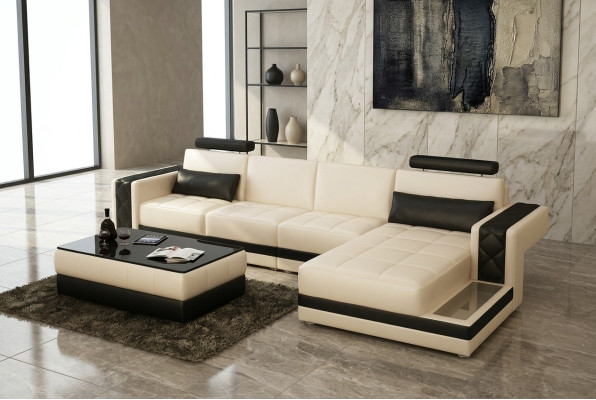 Leren bank Bank Woonlandschap Hoekbank L-vorm Set Design Modern  Leren bank Woonlandschap Hoekbank L-vorm Set Ontwerp Modern