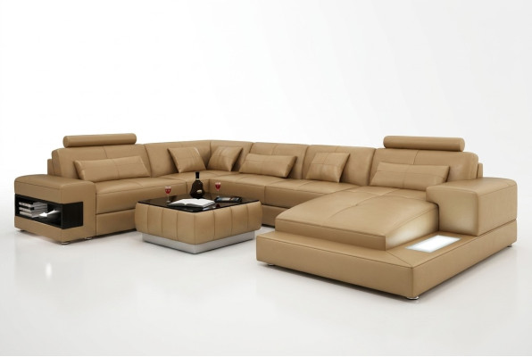 Leren bankstel Bank Woonlandschap Modern Hoekbank Hoek Decor Set Ontwerp - Leren bankstel Bank Woonlandschap Modern Hoekbank Hoek Decor Set Ontwerp