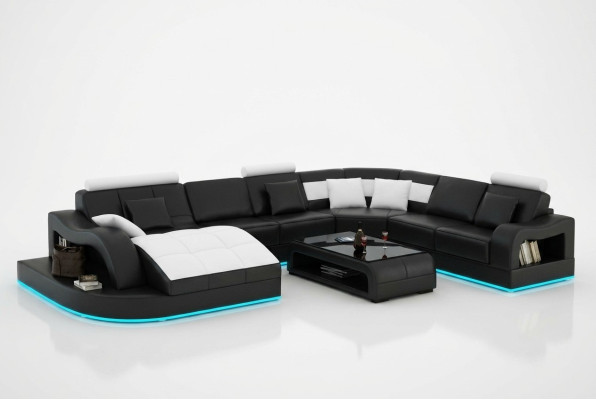 Leren bankstel bank woonlandschap hoekbank hoekstel design modern sofa L6015B