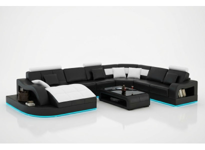 Leren bankstel bank woonlandschap hoekbank hoekstel design modern sofa L6015B