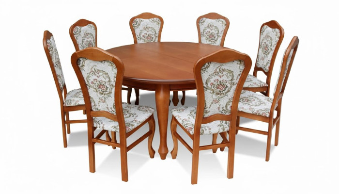 Eettafel & 8x stoelen eetkamerset eetgroep klassieke tafel stoel tafels
