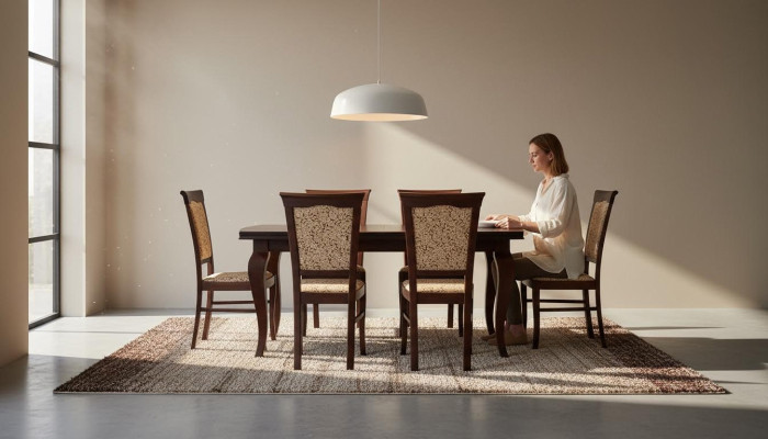 Eettafel + 6x Stoelen Stoel Eetkamer Set Eetgroep Modern Tafel Tafels Nieuw Z11