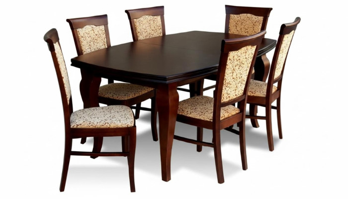 Eettafel + 6x Stoelen Stoel Eetkamer Set Eetgroep Modern Tafel Tafels Nieuw Z11