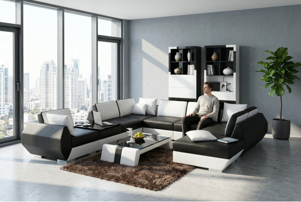 Ledersofa Bank Bankstel Nieuw Hoekbank Hoek Set Ontwerp Modern Sofa R7002