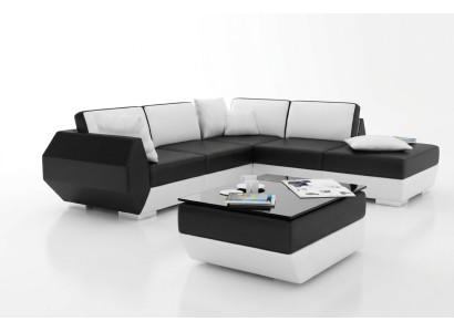 Leren bank Bank Bankstel Nieuw Hoekbank Hoek Lounge Decor Modern Design