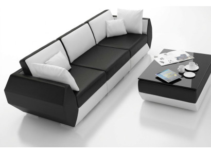 Leren bank Bank Woonlandschap 3+3 zits Couch Set Modern design