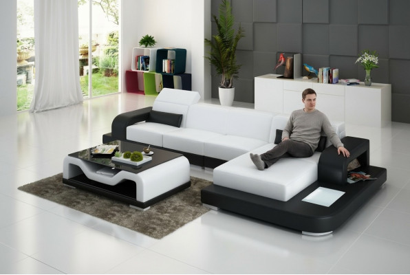 Leren bank Bank Woonlandschap Hoekbank Hoekmeubel Ontwerp Modern Bank